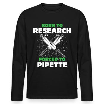 Biologie Biologiste Biologiste Laboratoire de biologie - T-shirt manches longues Premium bio Homme - noir - Devant - Nico (187cm)