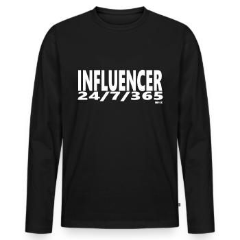 Influencer Influence Word Instagram youtube online - Men's Premium Organic Long Sleeve Shirt - black - Front - Nico (187cm)
