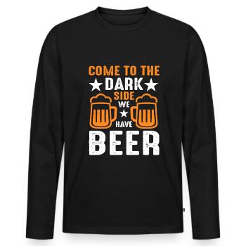 Come to the dark side | we have beer, party - Men's Premium Organic Long Sleeve Shirt - black - Front - Nico (187cm)