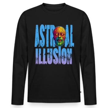 Trippy Goa Gesicht Gesichtsmaske - Tauchen Sie ein - Männer Premium Bio Langarmshirt - Schwarz - Vorne - Nico (187cm)