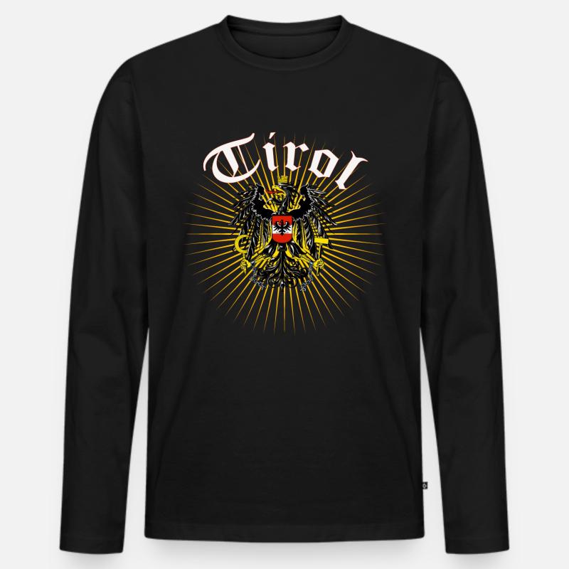 Tirol - Männer Premium Bio Langarmshirt - Schwarz