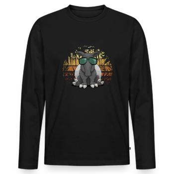 Hipster König des Dschungels Tapir Sonnenbrille - Männer Premium Bio Langarmshirt - Schwarz - Vorne - Nico (187cm)