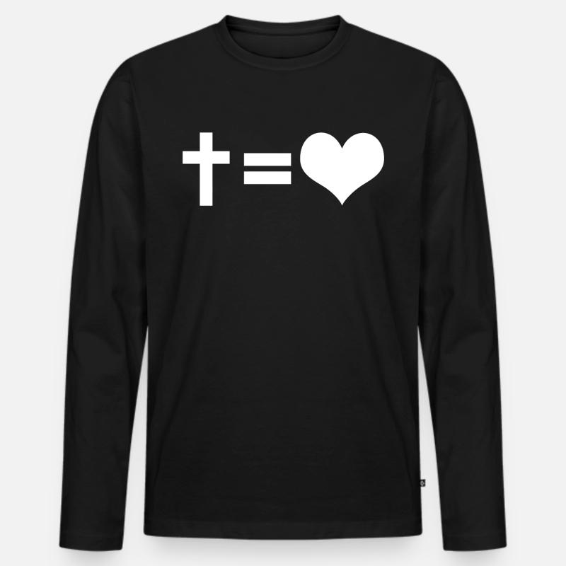 Kruzifix - Männer Premium Bio Langarmshirt - Schwarz