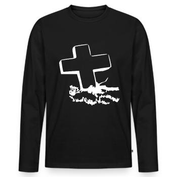 Grabstein Friedhof Beerdigung Geschenkidee - Männer Premium Bio Langarmshirt - Schwarz - Vorne - Nico (187cm)