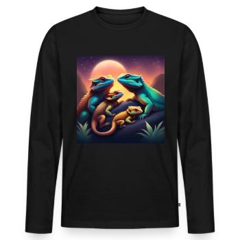 Bartagame Reptilien Geschenkidee Haustiere - Männer Premium Bio Langarmshirt - Schwarz - Vorne - Nico (187cm)