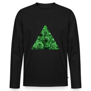 Herbst - Männer Premium Bio Langarmshirt - Schwarz - Vorne - Nico (187cm)