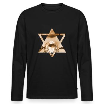 Design - Männer Premium Bio Langarmshirt - Schwarz - Vorne - Nico (187cm)