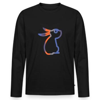 Hare - Men's Premium Organic Long Sleeve Shirt - black - Front - Nico (187cm)