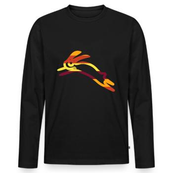 Hare - Men's Premium Organic Long Sleeve Shirt - black - Front - Nico (187cm)