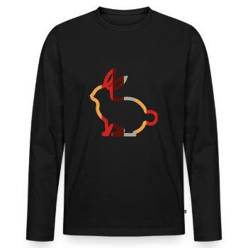 Hare - Men's Premium Organic Long Sleeve Shirt - black - Front - Nico (187cm)