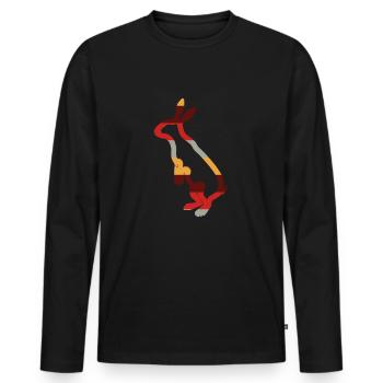 Hare - Men's Premium Organic Long Sleeve Shirt - black - Front - Nico (187cm)