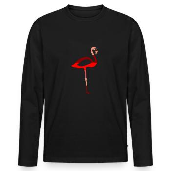 Flamingo - T-shirt manches longues Premium bio Homme - noir - Devant - Nico (187cm)