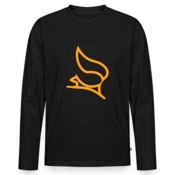 squirrel - Men's Premium Organic Long Sleeve Shirt - black - Front - Nico (187cm)