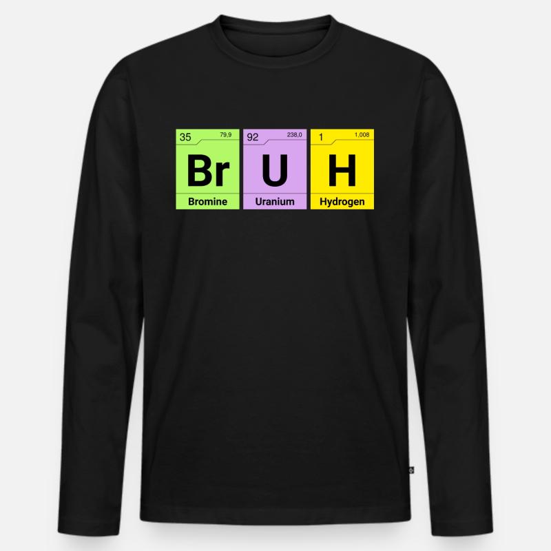 Bruh - Männer Premium Bio Langarmshirt - Schwarz