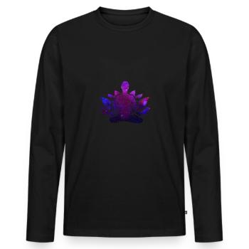 Yoga - Männer Premium Bio Langarmshirt - Schwarz - Vorne - Nico (187cm)