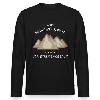 Hiking mountains hikers mountain hike gift - Men's Premium Organic Long Sleeve Shirt - black - Front - Nico (187cm)