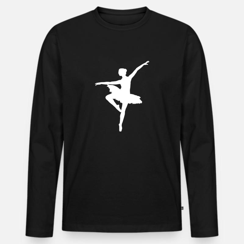 Ballett - Männer Premium Bio Langarmshirt - Schwarz