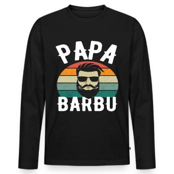 Papa barbu cadeau fête des pères avec barbe - T-shirt manches longues Premium bio Homme - noir - Devant - Nico (187cm)