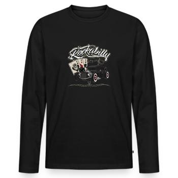 Rockabilly Hotrod Rock'n Roll Geschenkidee - Männer Premium Bio Langarmshirt - Schwarz - Vorne - Nico (187cm)