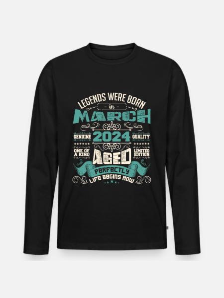 March 2024 | birthday gift - Men's Premium Organic Long Sleeve Shirt - black