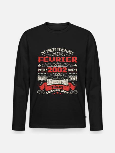 Février 2002 | Des Années D'excellence - T-shirt manches longues Premium bio Homme - noir