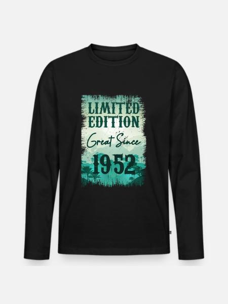Einzigartig seit 1952 - Männer Premium Bio Langarmshirt - Schwarz