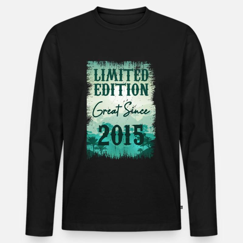 Einzigartig seit 2015 - Männer Premium Bio Langarmshirt - Schwarz