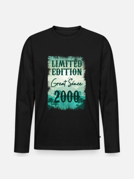 Einzigartig seit 2000 - Männer Premium Bio Langarmshirt - Schwarz