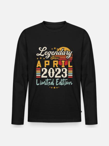 Legendarisch sinds april 2023 | Gelimiteerde oplage - Mannen Premium Bio shirt met lange mouwen - zwart