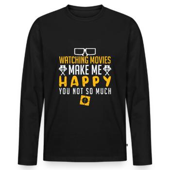 Film Cinema - Men's Premium Organic Long Sleeve Shirt - black - Front - Nico (187cm)