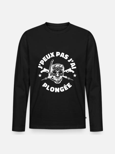 JE PEUX PAS J'AI PLONGÉE - T-shirt manches longues Premium bio Homme - noir