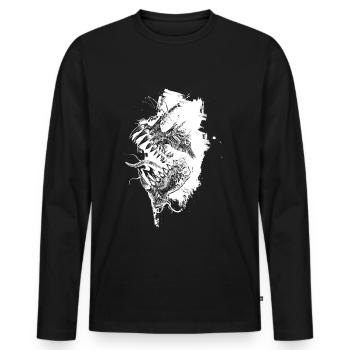 Kunst - Männer Premium Bio Langarmshirt - Schwarz - Vorne - Nico (187cm)