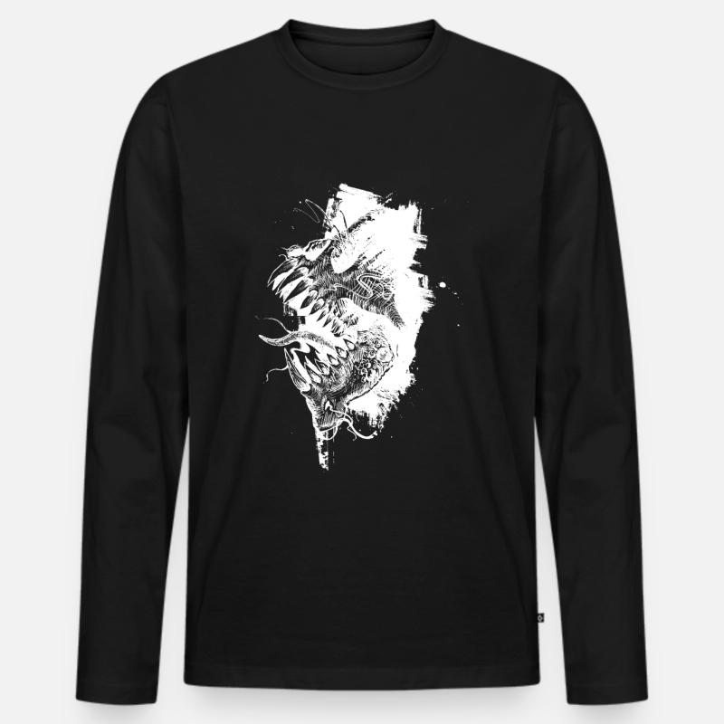 Kunst - Männer Premium Bio Langarmshirt - Schwarz