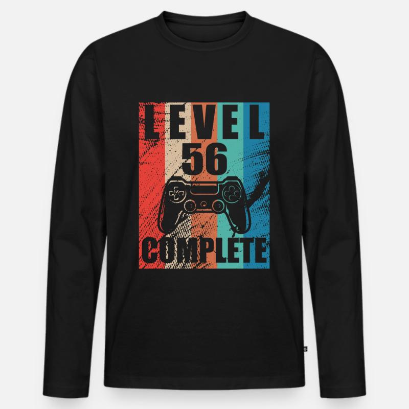 Stufe 56 abgeschlossen - Männer Premium Bio Langarmshirt - Schwarz