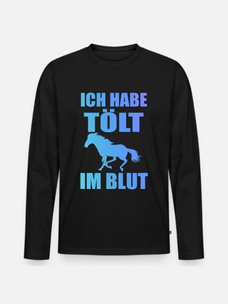 Isländer Islandpferd Islandpferde Geschenk - T-shirt manches longues Premium bio Homme - noir
