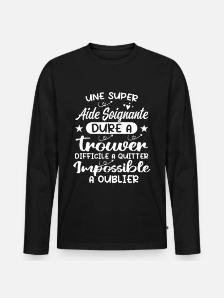 Aide Soignante Aides Soignants - T-shirt manches longues Premium bio Homme - noir