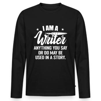 I Am A Writer Funny Author Novelist Novel Writing - T-shirt manches longues Premium bio Homme - noir - Devant - Nico (187cm)