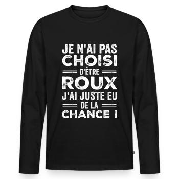 Red Humor Luck Zitat - Männer Premium Bio Langarmshirt - Schwarz - Vorne - Nico (187cm)