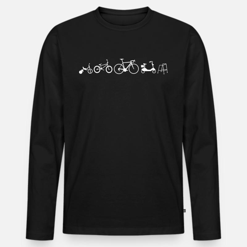 Fahrrad Evolution - Männer Premium Bio Langarmshirt - Schwarz