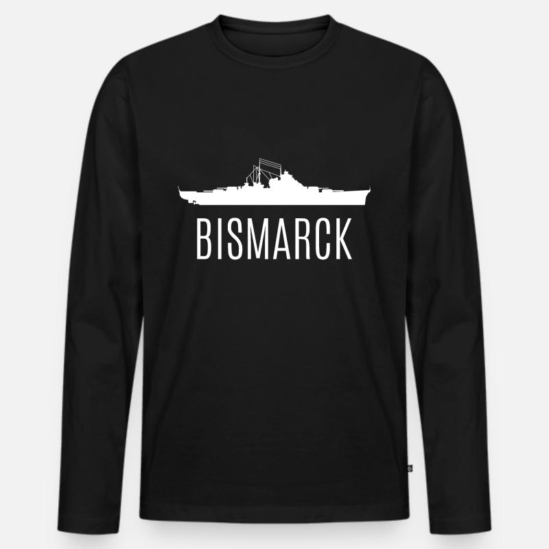 Schlachtschiff Bismarck - Männer Premium Bio Langarmshirt - Schwarz