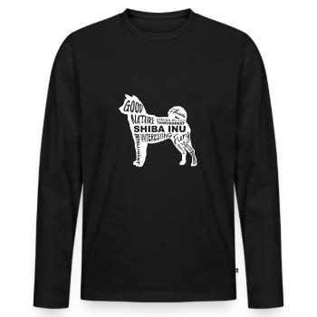 Shiba Inu Hund - Männer Premium Bio Langarmshirt - Schwarz - Vorne - Nico (187cm)