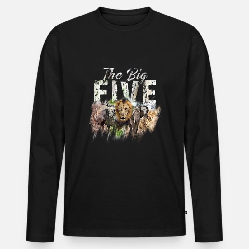 Big 5 - Männer Premium Bio Langarmshirt - Schwarz