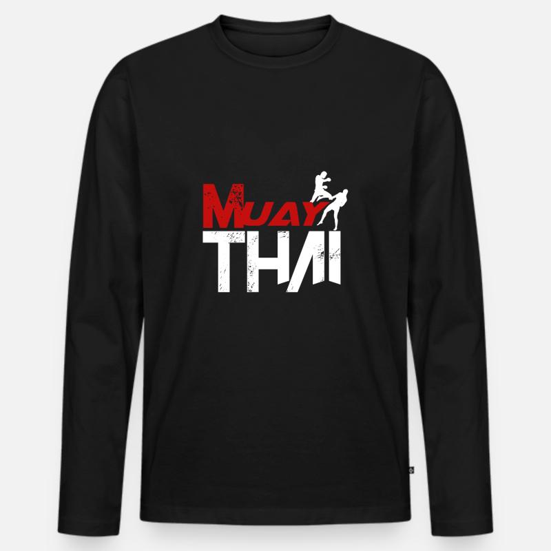 Muay Thai - Männer Premium Bio Langarmshirt - Schwarz