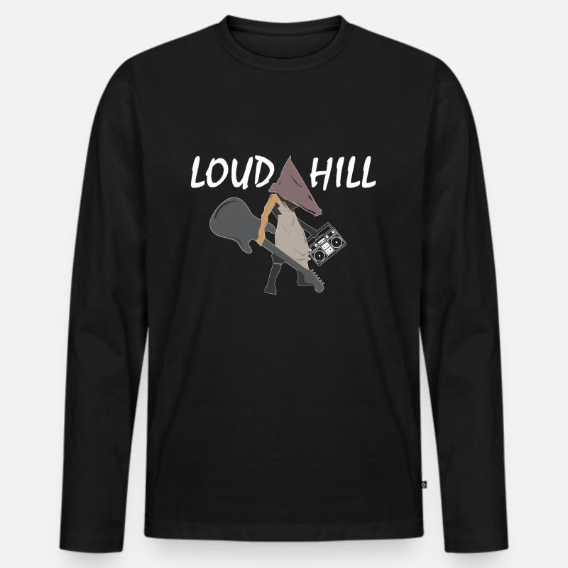 Loud Hill Pyramidenkopf Monster Geschenkidee - Männer Premium Bio Langarmshirt - Schwarz