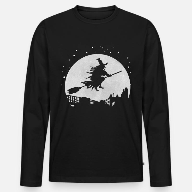 Hexe - Männer Premium Bio Langarmshirt - Schwarz