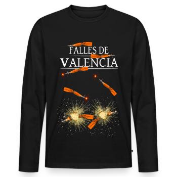 Fall Valencia Pyro Trueno Orange fireworks - Men's Premium Organic Long Sleeve Shirt - black - Front - Nico (187cm)