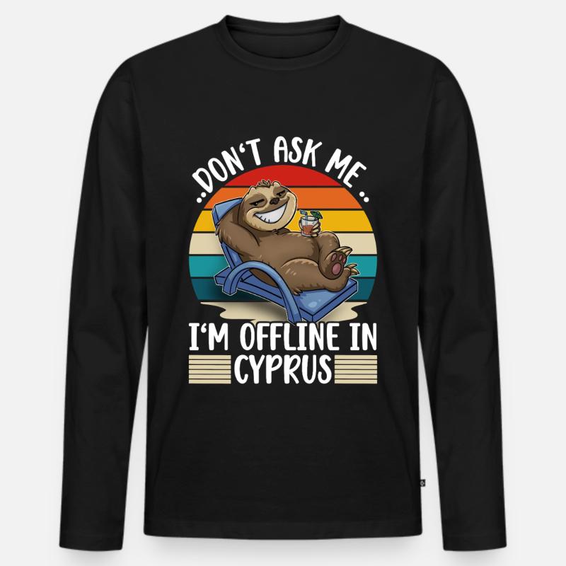 Zypern Urlaub - Männer Premium Bio Langarmshirt - Schwarz