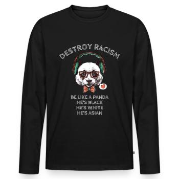 Détruisez la chemise de racisme Anti Racism Against Right - T-shirt manches longues Premium bio Homme - noir - Devant - Nico (187cm)