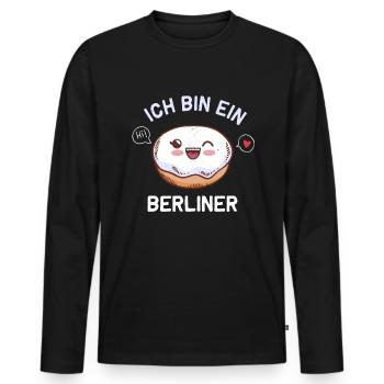 Je suis une chemise de Berlin pour le T-shirt de Berlin JFK - T-shirt manches longues Premium bio Homme - noir - Devant - Nico (187cm)
