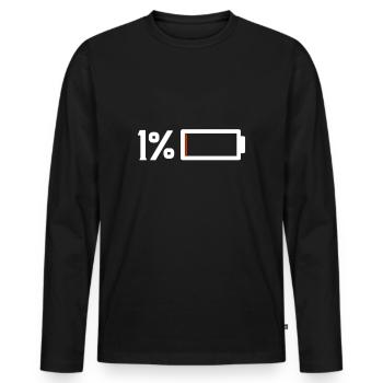 1% batterie batterie vide - T-shirt manches longues Premium bio Homme - noir - Devant - Nico (187cm)